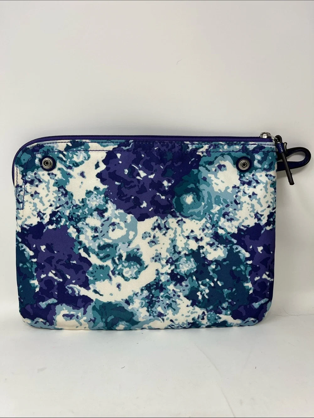 COACH NYLON WEEKENDER ZIPPER POUCH WATERCOLOR BLUE REPLACEMENT SNAP ON